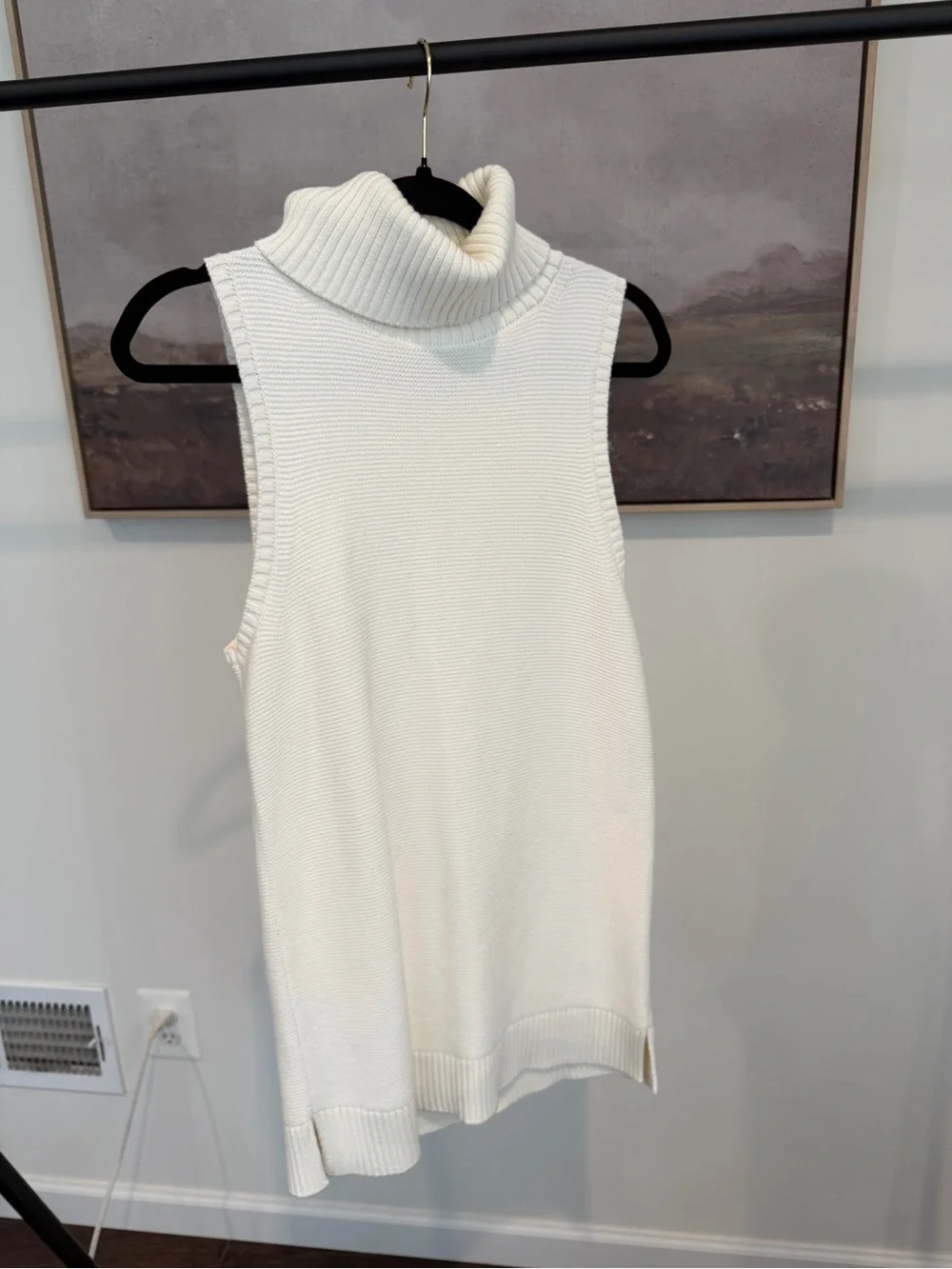 J. Crew Sleeveless Turtleneck Sweater - White